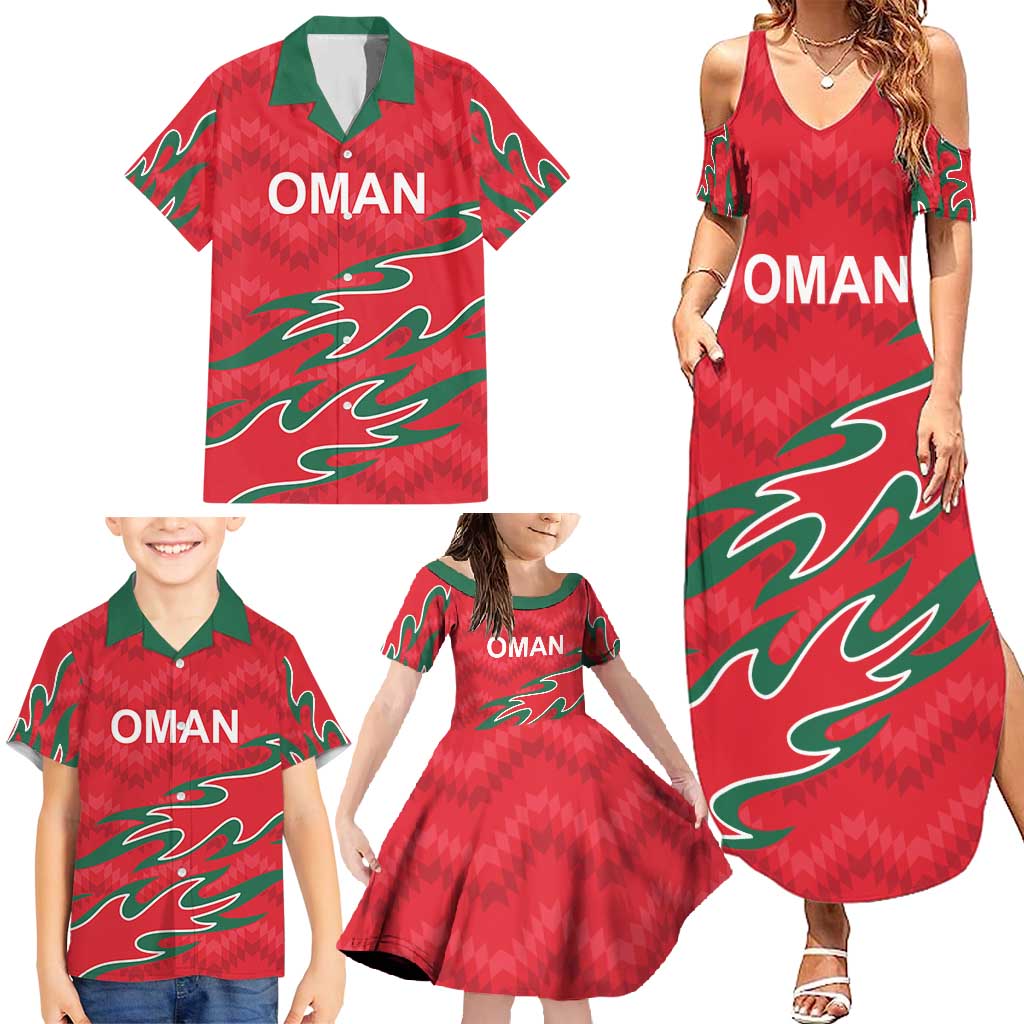 Custom Oman Cricket Family Matching Summer Maxi Dress and Hawaiian Shirt 2016 Vintage Away Retro - Wonder Print Shop