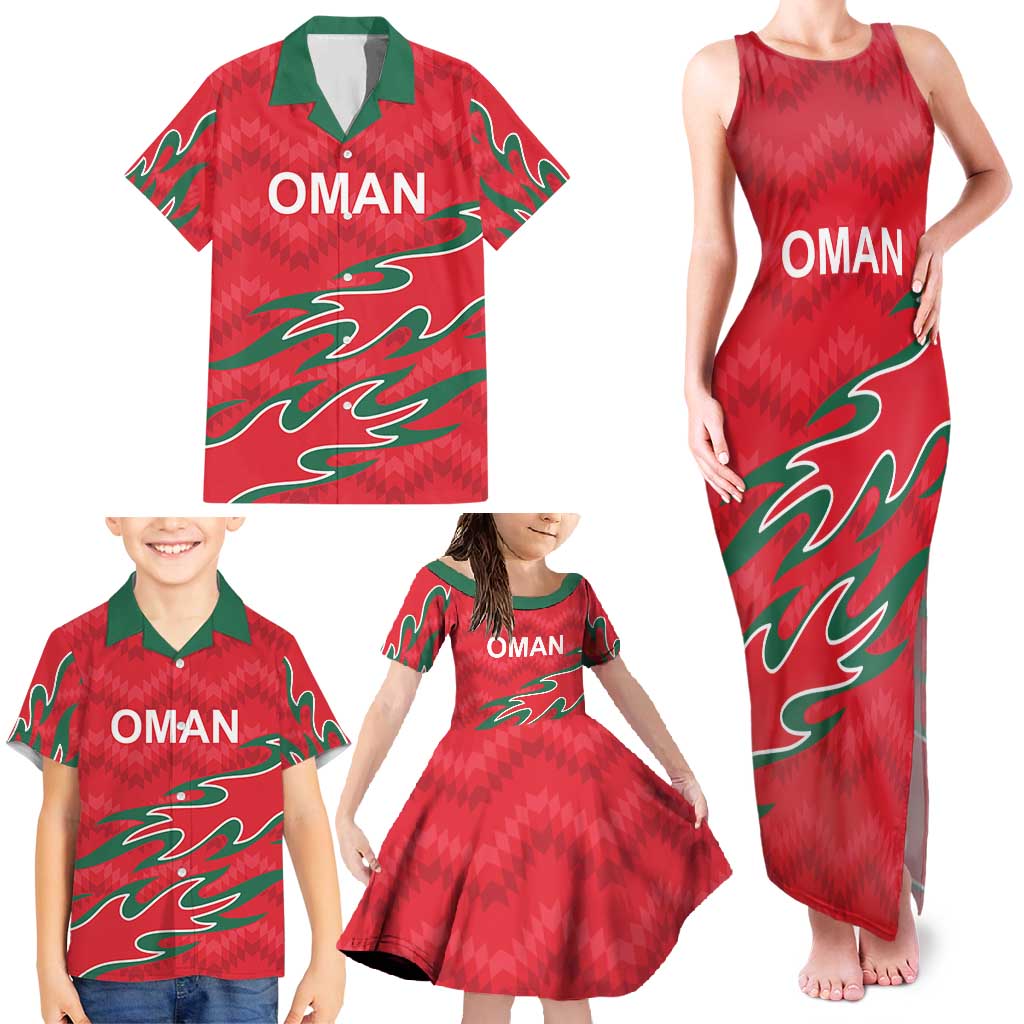 Custom Oman Cricket Family Matching Tank Maxi Dress and Hawaiian Shirt 2016 Vintage Away Retro - Wonder Print Shop