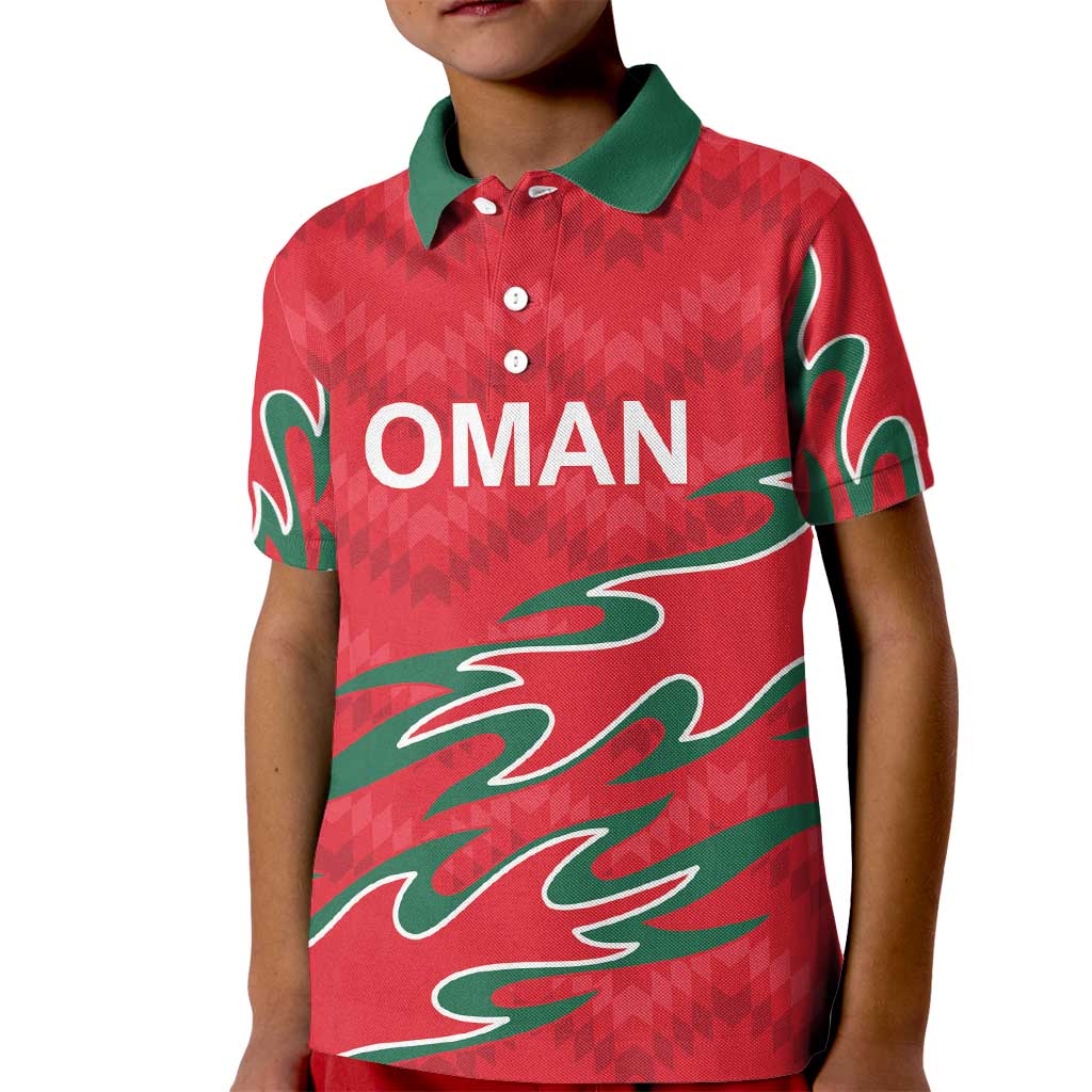 Custom Oman Cricket Kid Polo Shirt 2016 Vintage Away Retro - Wonder Print Shop