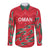 Custom Oman Cricket Long Sleeve Button Shirt 2016 Vintage Away Retro - Wonder Print Shop