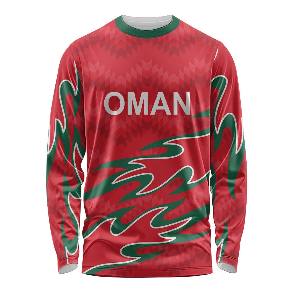 Custom Oman Cricket Long Sleeve Shirt 2016 Vintage Away Retro - Wonder Print Shop