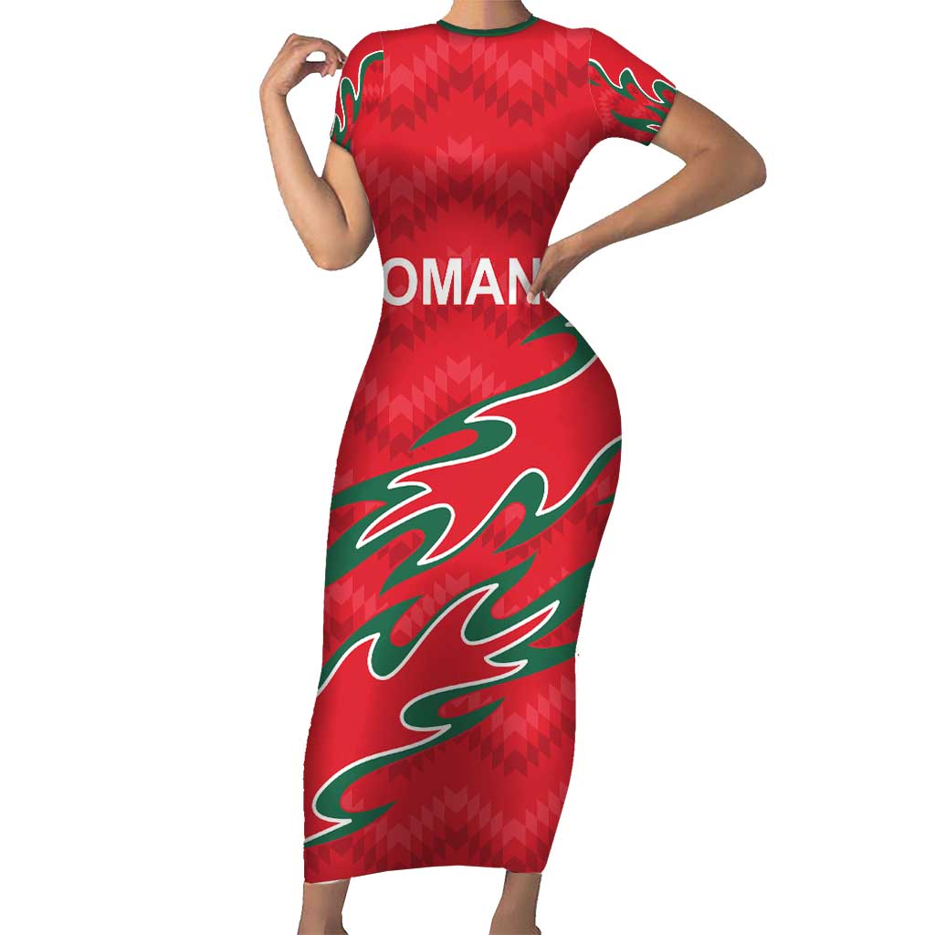 Custom Oman Cricket Short Sleeve Bodycon Dress 2016 Vintage Away Retro - Wonder Print Shop