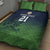 Custom Qatar Cricket Quilt Bed Set Green Sporty Pattern - Wonder Print Shop