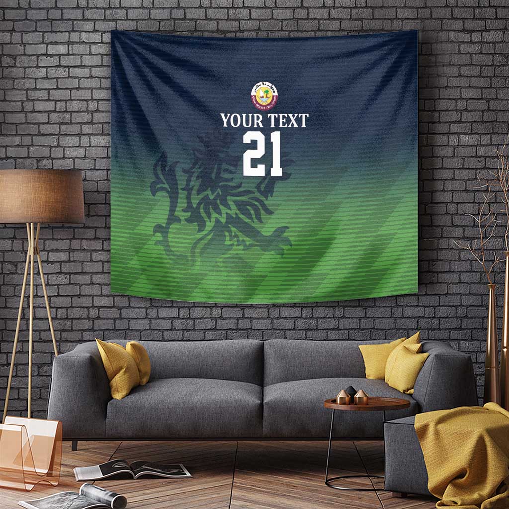 Custom Qatar Cricket Tapestry Green Sporty Pattern