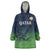 Custom Qatar Cricket Wearable Blanket Hoodie Green Sporty Pattern