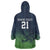 Custom Qatar Cricket Wearable Blanket Hoodie Green Sporty Pattern