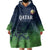 Custom Qatar Cricket Wearable Blanket Hoodie Green Sporty Pattern