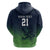 Custom Qatar Cricket Zip Hoodie Green Sporty Pattern - Wonder Print Shop