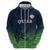 Custom Qatar Cricket Zip Hoodie Green Sporty Pattern - Wonder Print Shop