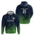 Custom Qatar Cricket Zip Hoodie Green Sporty Pattern - Wonder Print Shop