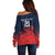 Custom Qatar Cricket Off Shoulder Sweater Red Sporty Pattern