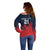 Custom Qatar Cricket Off Shoulder Sweater Red Sporty Pattern