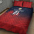 Custom Qatar Cricket Quilt Bed Set Red Sporty Pattern - Wonder Print Shop