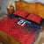 Custom Qatar Cricket Quilt Bed Set Red Sporty Pattern - Wonder Print Shop