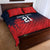 Custom Qatar Cricket Quilt Bed Set Red Sporty Pattern - Wonder Print Shop