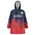 Custom Qatar Cricket Wearable Blanket Hoodie Red Sporty Pattern