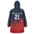 Custom Qatar Cricket Wearable Blanket Hoodie Red Sporty Pattern