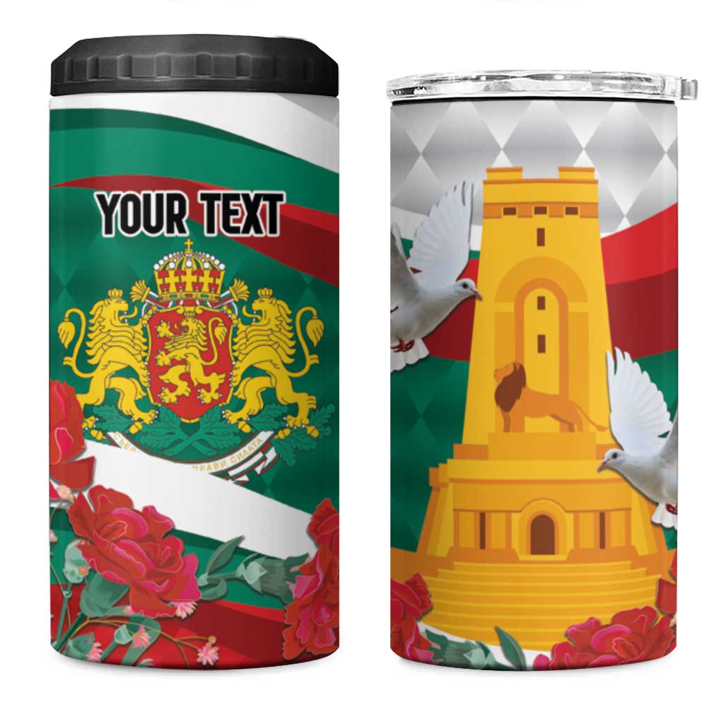 Bulgaria Liberation Personalized 4 in 1 Can Cooler Tumbler Suedinenieto Pravi Silata