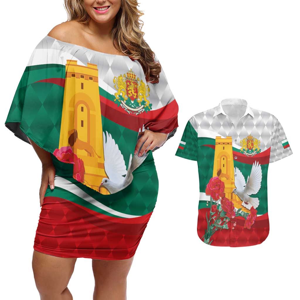 Bulgaria Liberation Personalized Couples Matching Off Shoulder Short Dress and Hawaiian Shirt Suedinenieto Pravi Silata