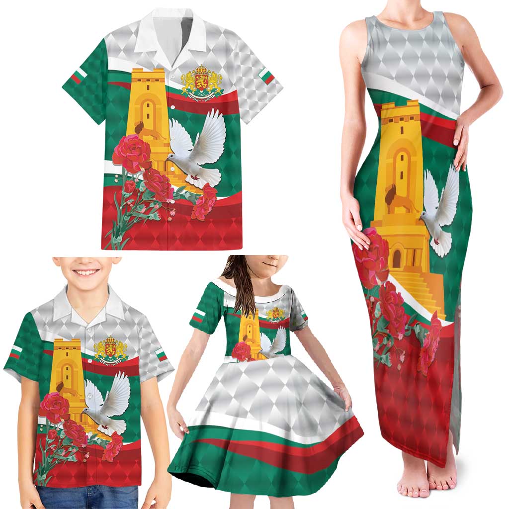 Bulgaria Liberation Personalized Family Matching Tank Maxi Dress and Hawaiian Shirt Suedinenieto Pravi Silata