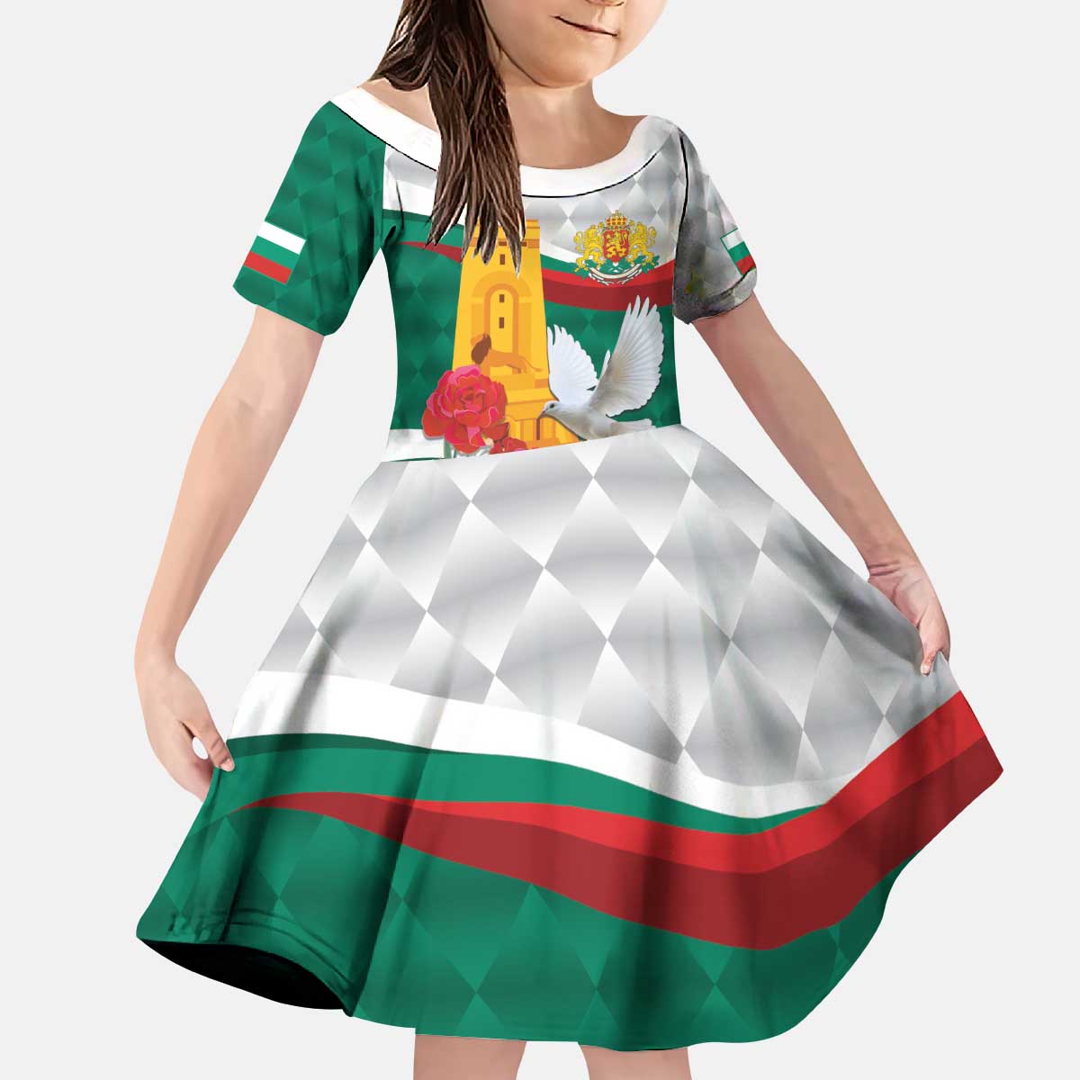 Bulgaria Liberation Personalized Kid Short Sleeve Dress Suedinenieto Pravi Silata