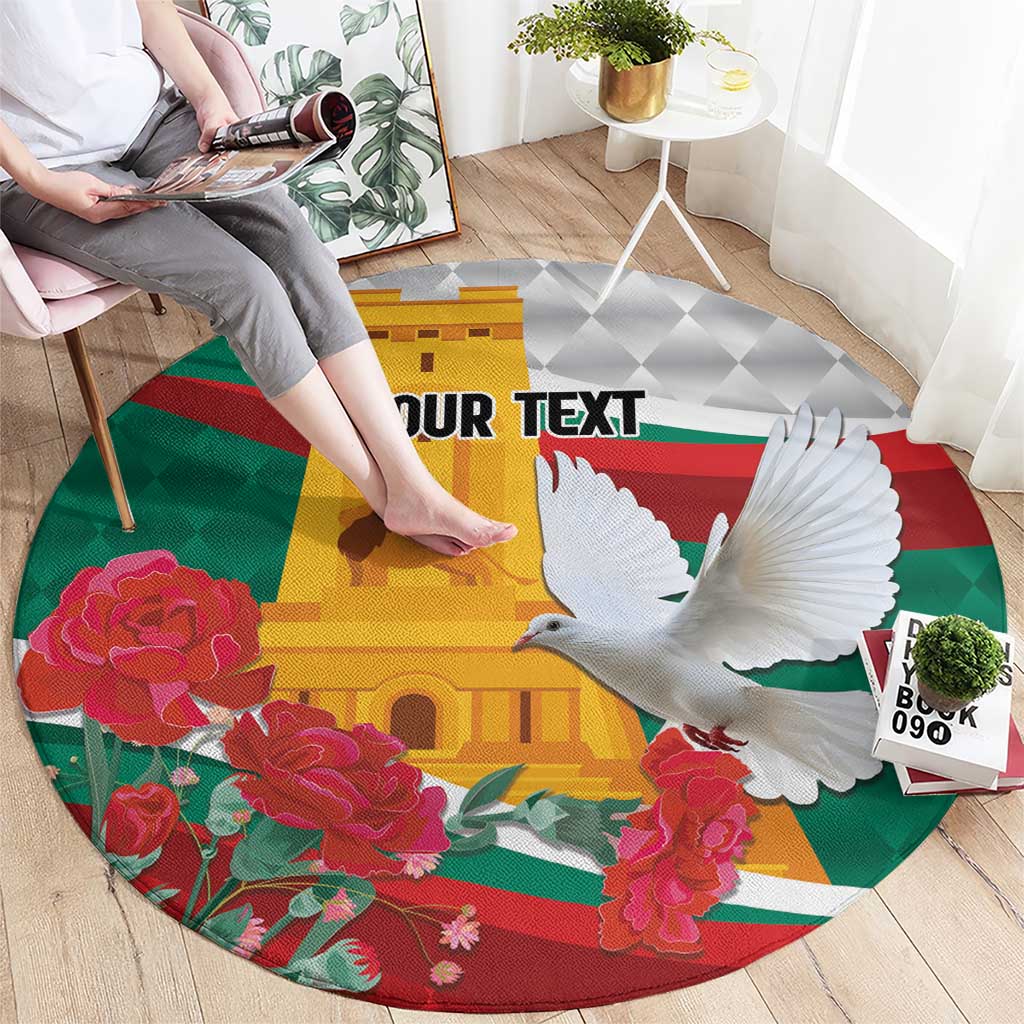 Bulgaria Liberation Personalized Round Carpet Suedinenieto Pravi Silata