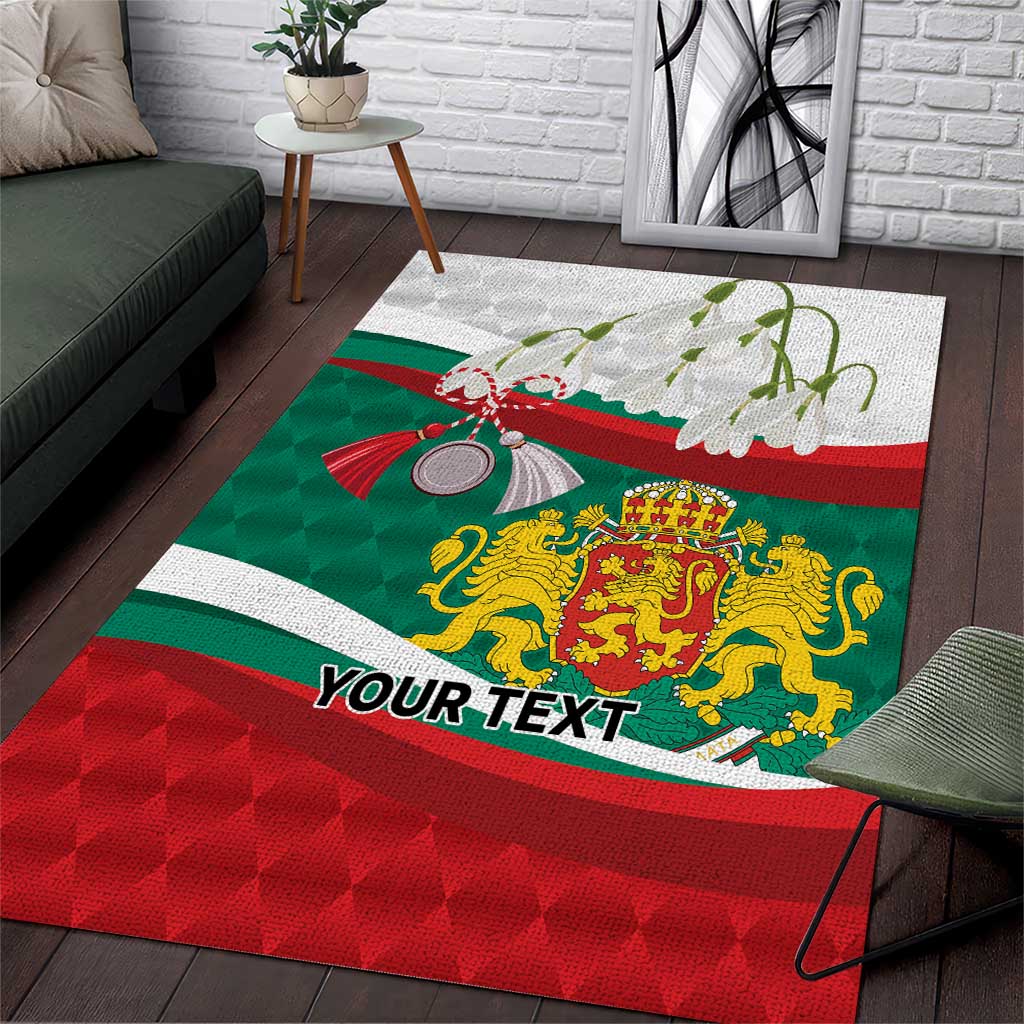 Republic of Bulgaria Personalized Area Rug Crowned Golden Lion Suedinenieto Pravi Silata