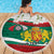 Republic of Bulgaria Personalized Beach Blanket Crowned Golden Lion Suedinenieto Pravi Silata