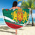 Republic of Bulgaria Personalized Beach Blanket Crowned Golden Lion Suedinenieto Pravi Silata