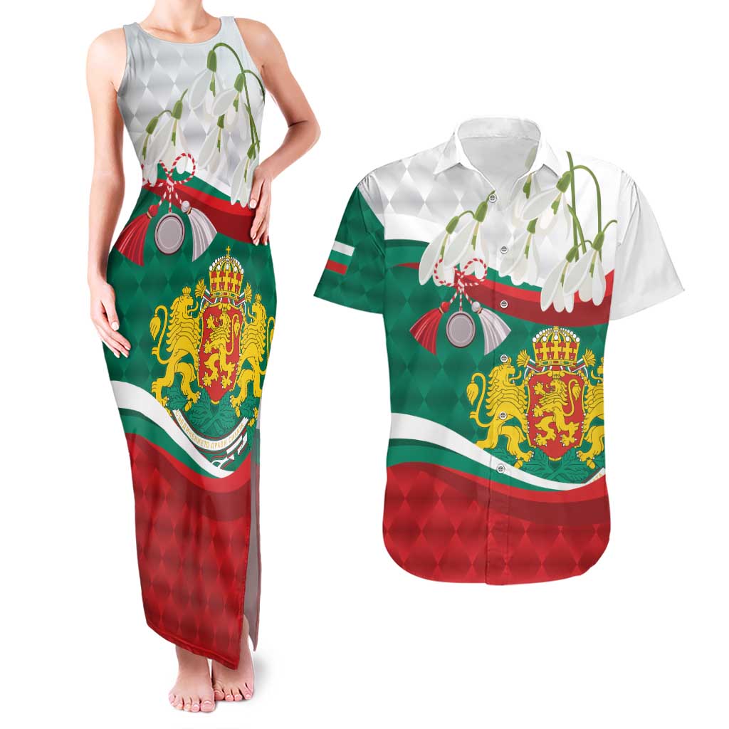 Republic of Bulgaria Personalized Couples Matching Tank Maxi Dress and Hawaiian Shirt Crowned Golden Lion Suedinenieto Pravi Silata