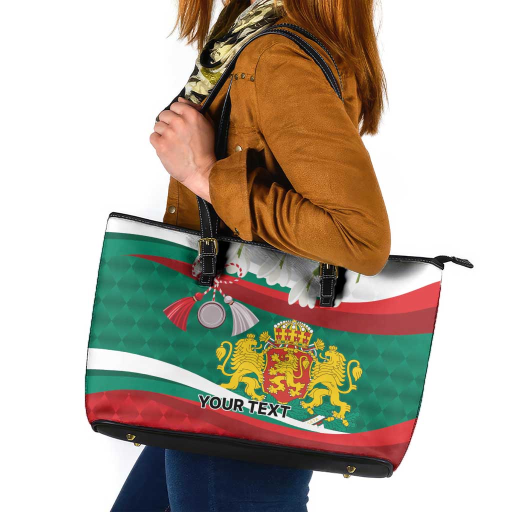 Republic of Bulgaria Personalized Leather Tote Bag Crowned Golden Lion Suedinenieto Pravi Silata