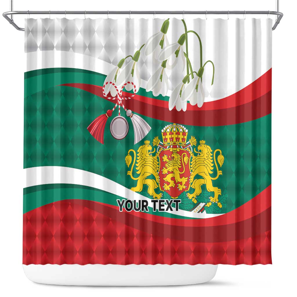 Republic of Bulgaria Personalized Shower Curtain Crowned Golden Lion Suedinenieto Pravi Silata