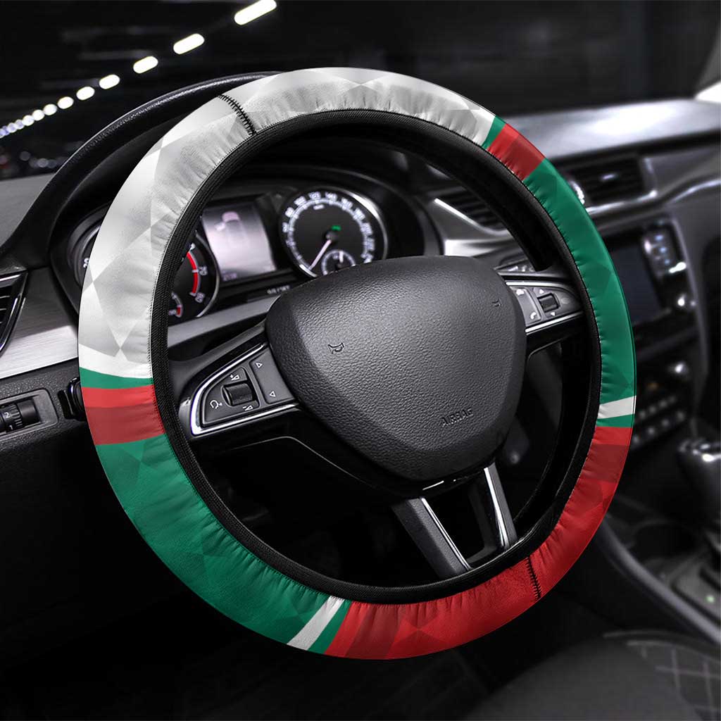 Republic of Bulgaria Steering Wheel Cover Crowned Golden Lion Suedinenieto Pravi Silata