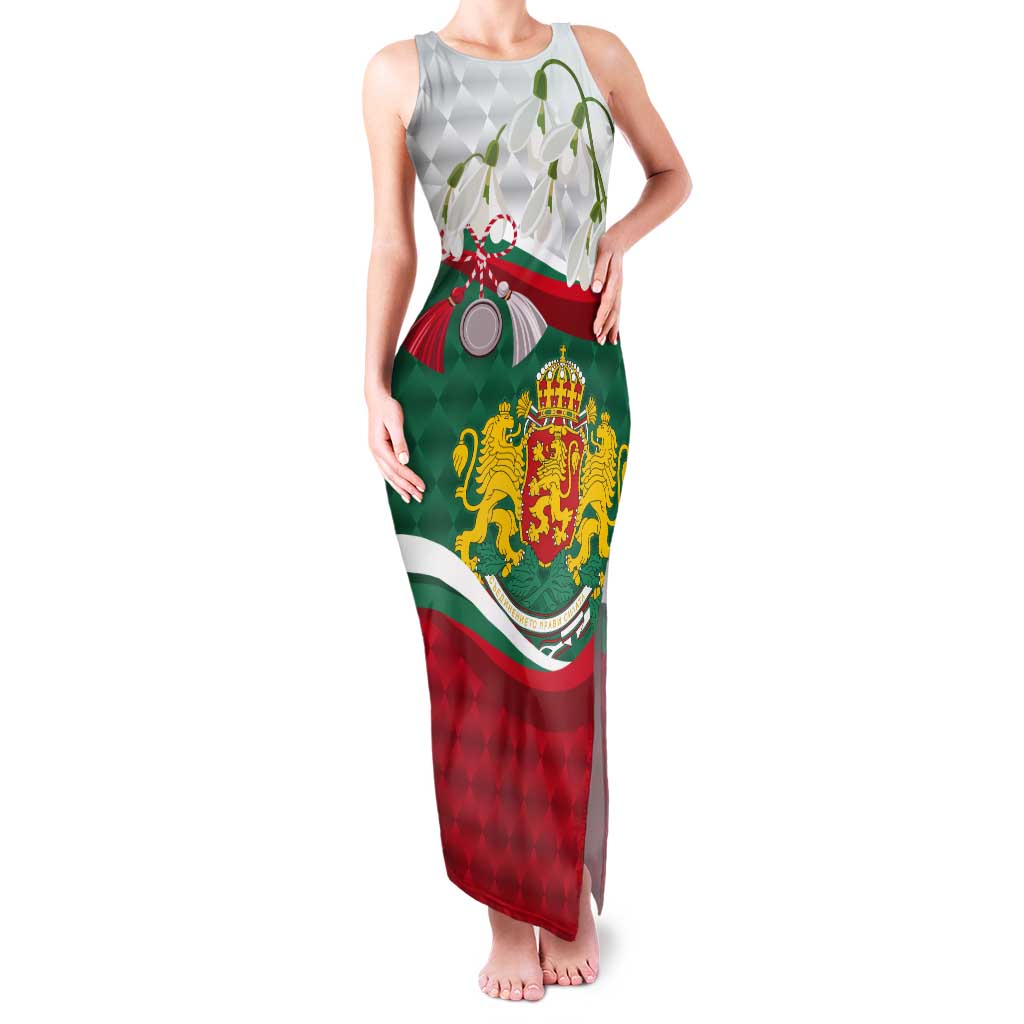 Republic of Bulgaria Personalized Tank Maxi Dress Crowned Golden Lion Suedinenieto Pravi Silata