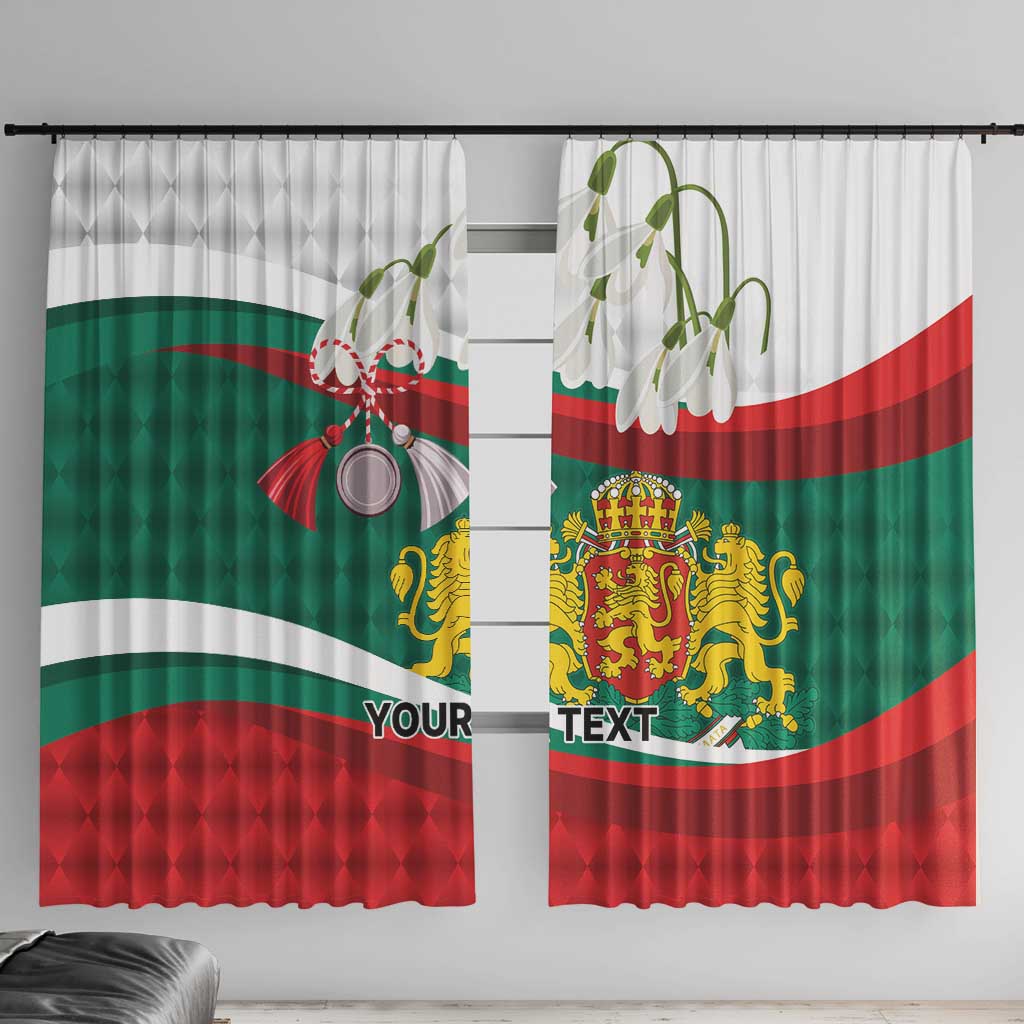 Republic of Bulgaria Personalized Window Curtain Crowned Golden Lion Suedinenieto Pravi Silata