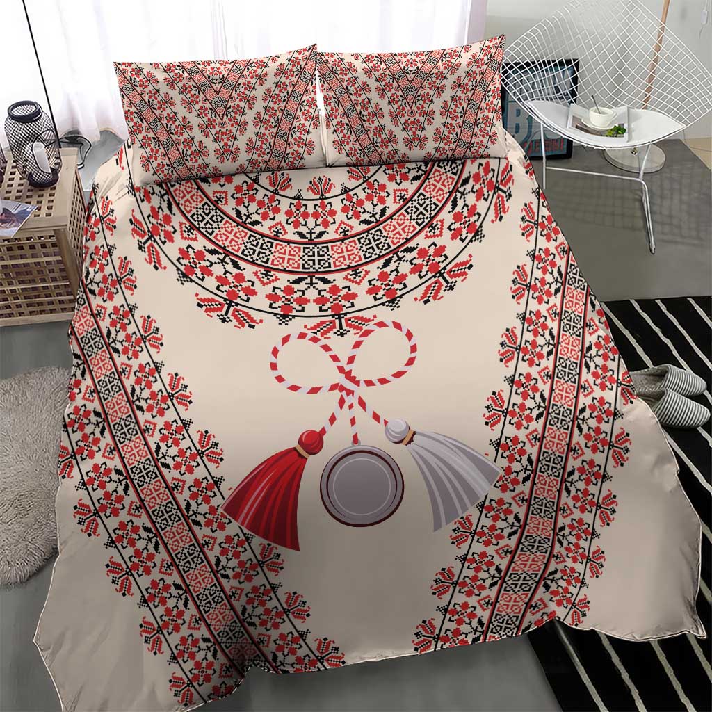 Baba Marta Day Martenitsa Bedding Set Traditional Bulgarian Embroidery
