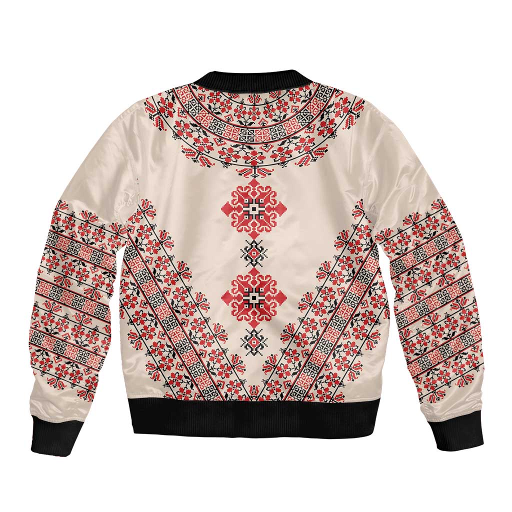 Baba Marta Day Martenitsa Bomber Jacket Traditional Bulgarian Embroidery