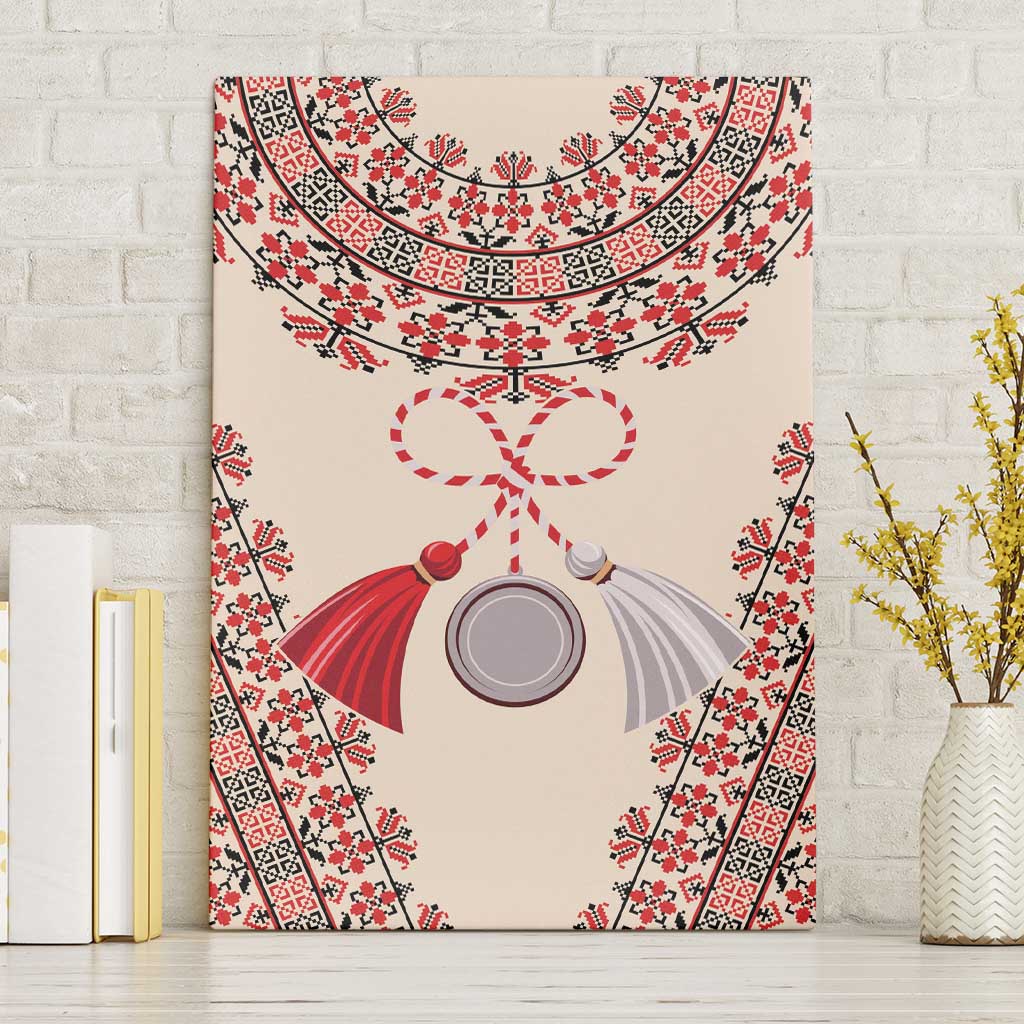 Baba Marta Day Martenitsa Canvas Wall Art Traditional Bulgarian Embroidery