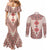 Baba Marta Day Martenitsa Couples Matching Mermaid Dress and Long Sleeve Button Shirt Traditional Bulgarian Embroidery