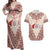 Baba Marta Day Martenitsa Couples Matching Off Shoulder Maxi Dress and Hawaiian Shirt Traditional Bulgarian Embroidery