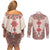 Baba Marta Day Martenitsa Couples Matching Off Shoulder Short Dress and Long Sleeve Button Shirt Traditional Bulgarian Embroidery