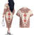 Baba Marta Day Martenitsa Couples Matching Off The Shoulder Long Sleeve Dress and Hawaiian Shirt Traditional Bulgarian Embroidery