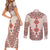 Baba Marta Day Martenitsa Couples Matching Short Sleeve Bodycon Dress and Long Sleeve Button Shirt Traditional Bulgarian Embroidery