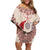 Baba Marta Day Martenitsa Family Matching Off Shoulder Short Dress and Hawaiian Shirt Traditional Bulgarian Embroidery