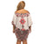 Baba Marta Day Martenitsa Family Matching Off Shoulder Short Dress and Hawaiian Shirt Traditional Bulgarian Embroidery