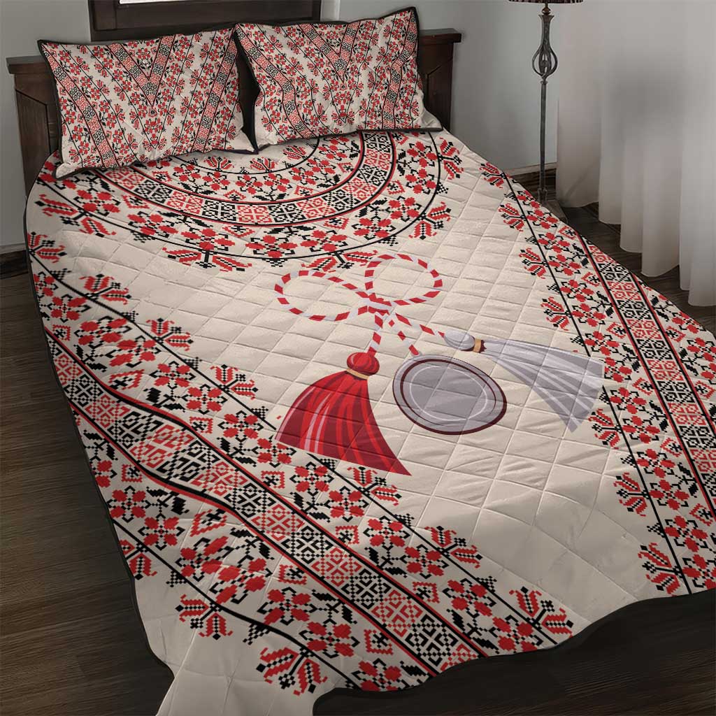 Baba Marta Day Martenitsa Quilt Bed Set Traditional Bulgarian Embroidery