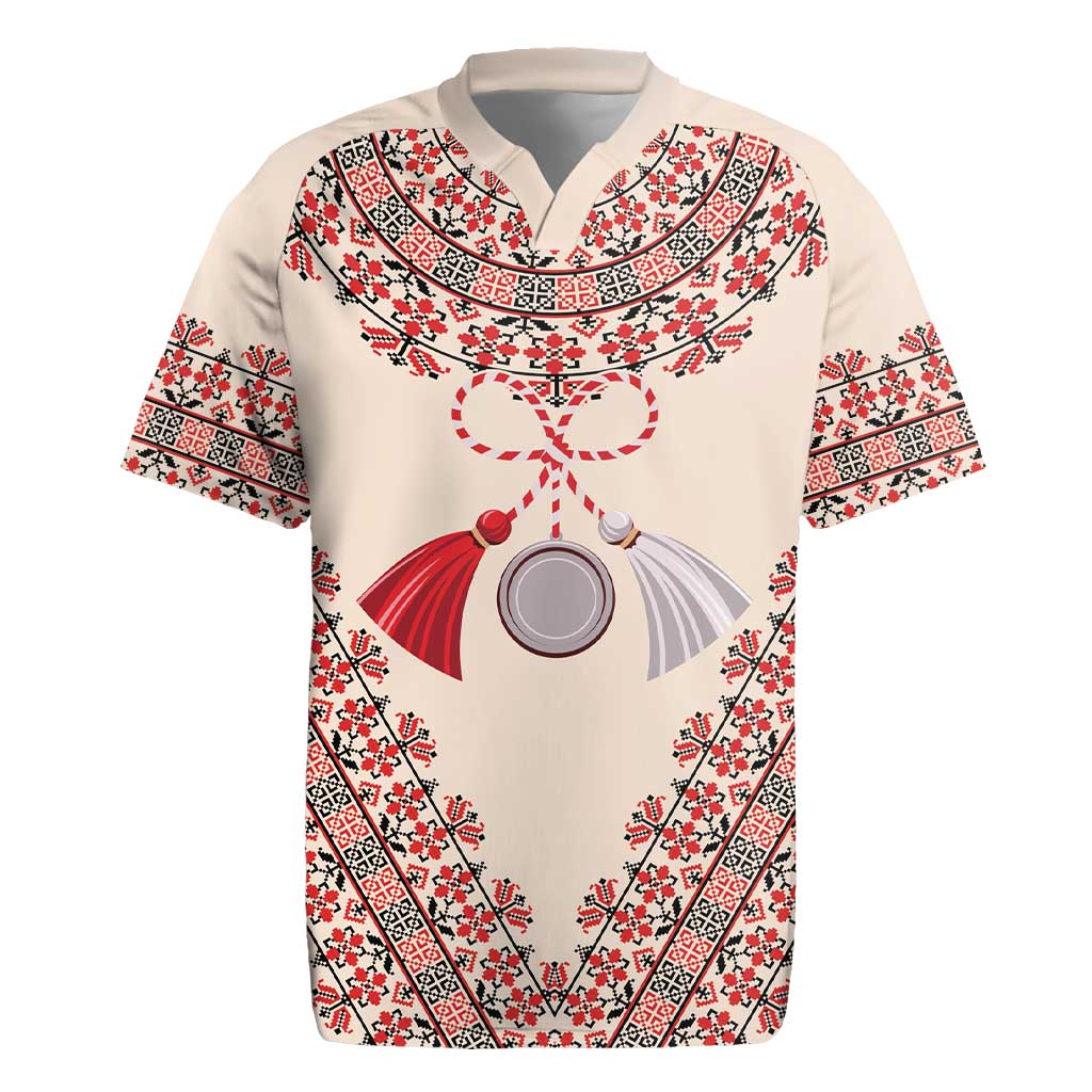 Baba Marta Day Martenitsa Rugby Jersey Traditional Bulgarian Embroidery