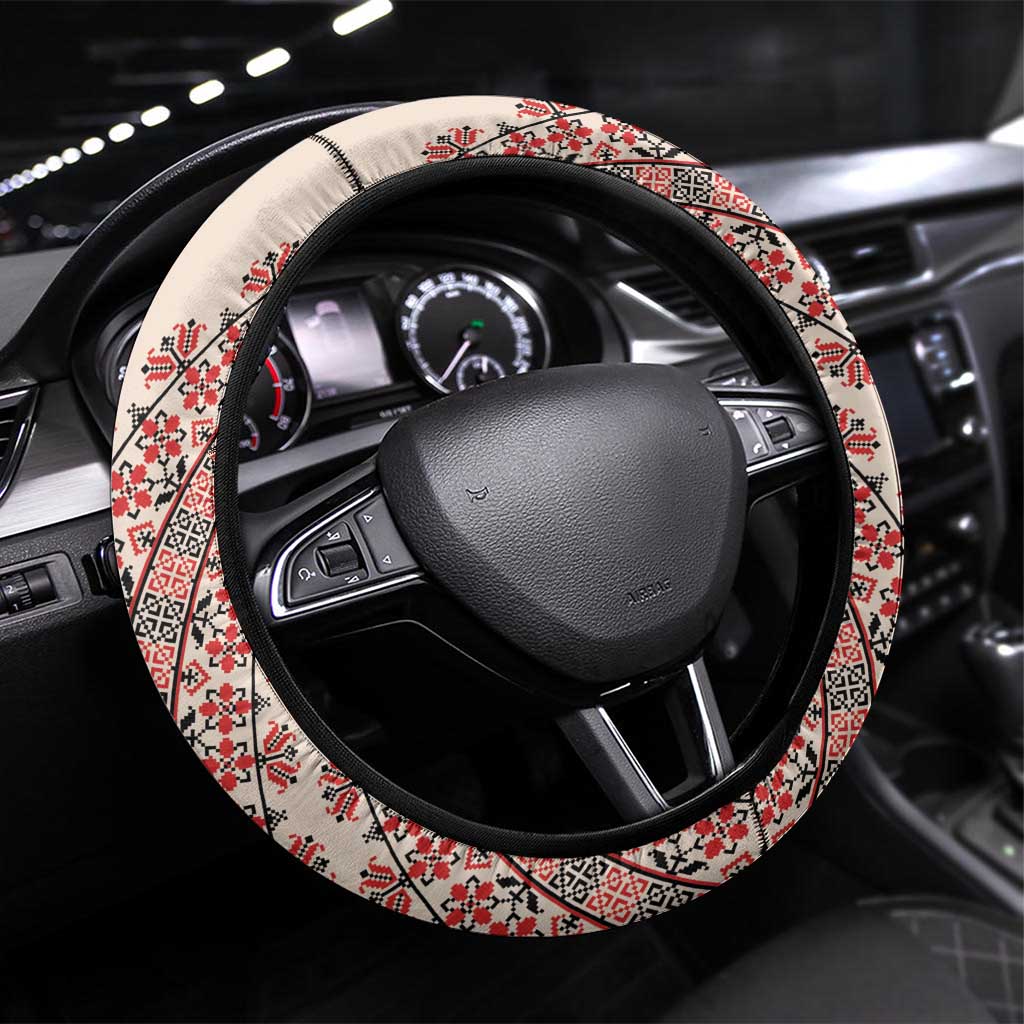 Baba Marta Day Martenitsa Steering Wheel Cover Traditional Bulgarian Embroidery