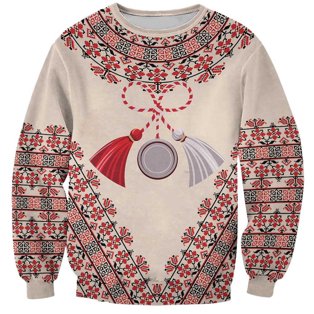 Baba Marta Day Martenitsa Sweatshirt Traditional Bulgarian Embroidery