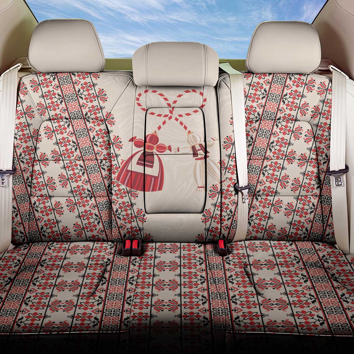 Bulgarian Martenitsa Back Car Seat Cover Tradition March 1st Chestita Baba Marta